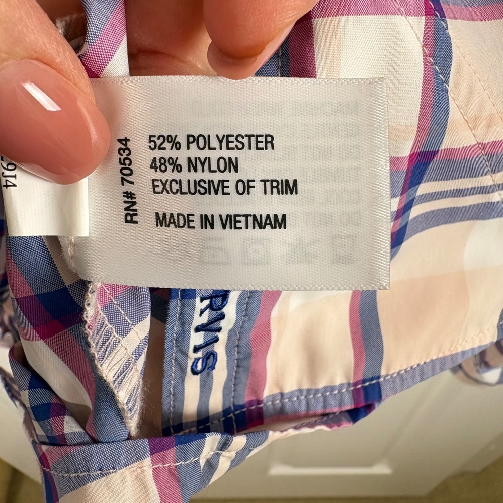 Orvis Plaid Long-Sleeve Button-Up Hiking Fishing Travel Shirt Womens M Pink Blue - Picture 4 of 7